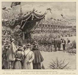 Der Prinz von Wales in Cannes, legt den Grundstein des neuen Albert Edward Piers